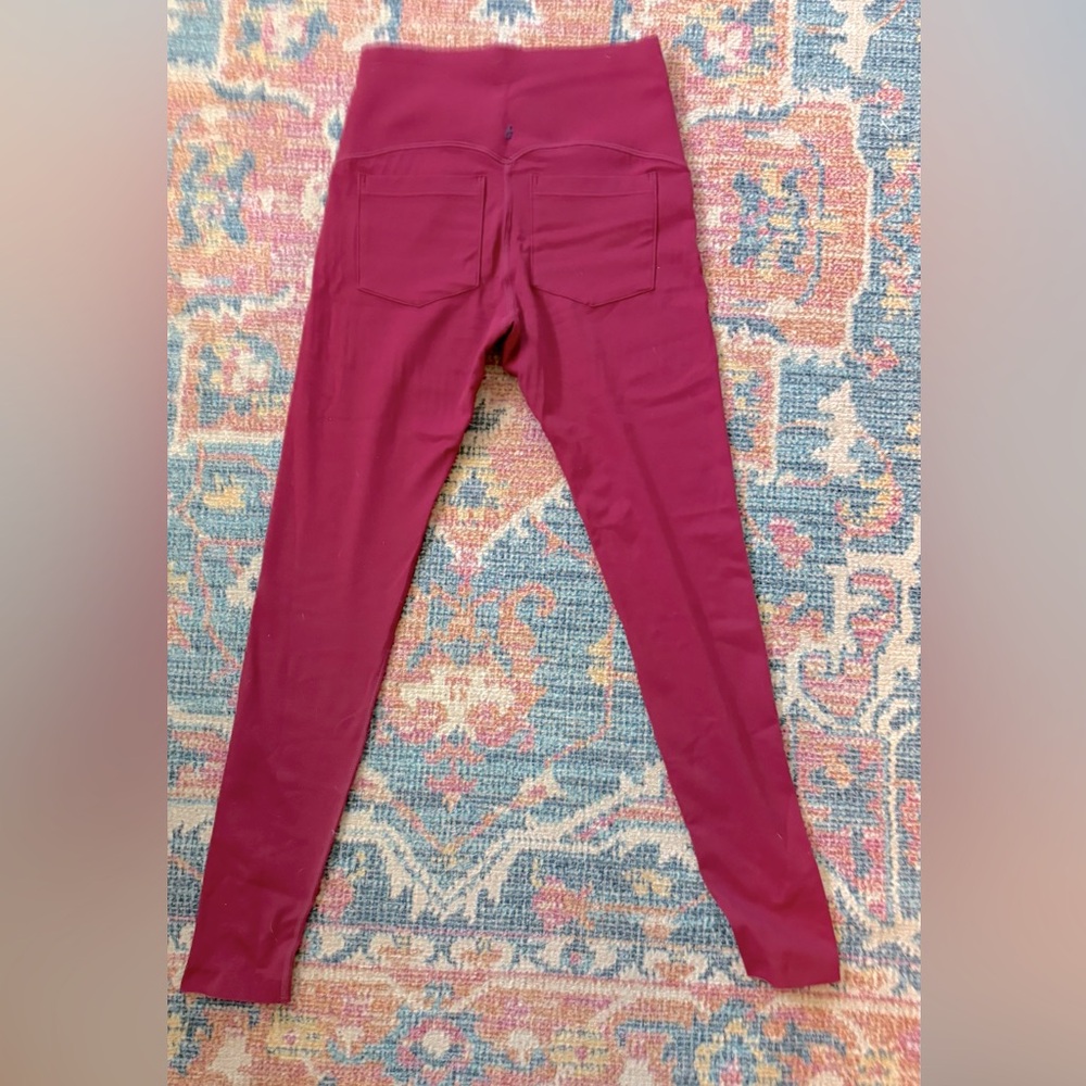 Women's Burgundy High-Waisted Leggings